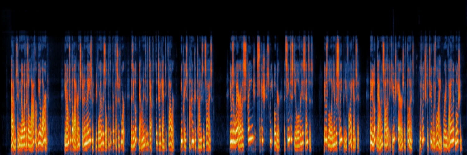 Spectrogram after processing with the low frequency band much lighter